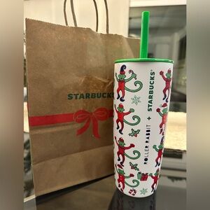 Roller Rabbit x Starbucks Viral Collab Monkey Mas 24 oz Stainless Steel Cold Cup